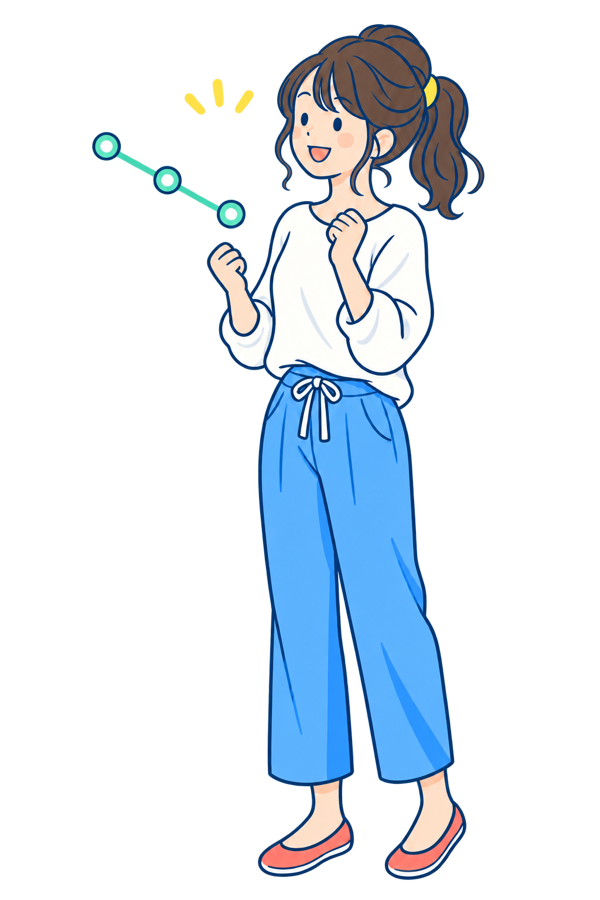 ゆるやかな変化を喜ぶ人のイラスト