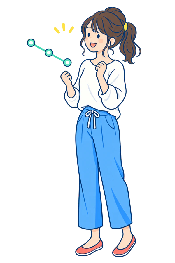 ゆるやかな変化を喜ぶ人のイラスト