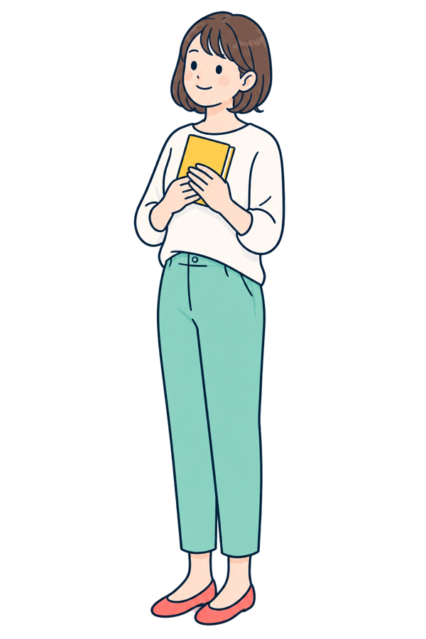 日々の記録を大切に振り返る人のイラスト