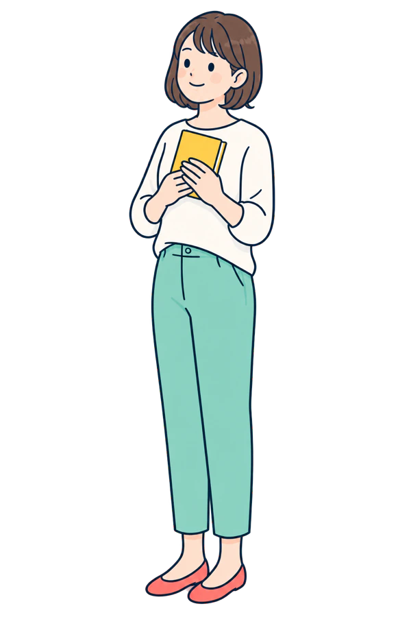 日々の記録を大切に振り返る人のイラスト
